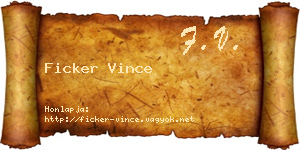Ficker Vince névjegykártya